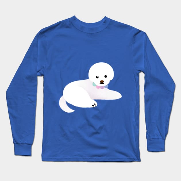 Pom Pom bichon Long Sleeve T-Shirt by pikaole